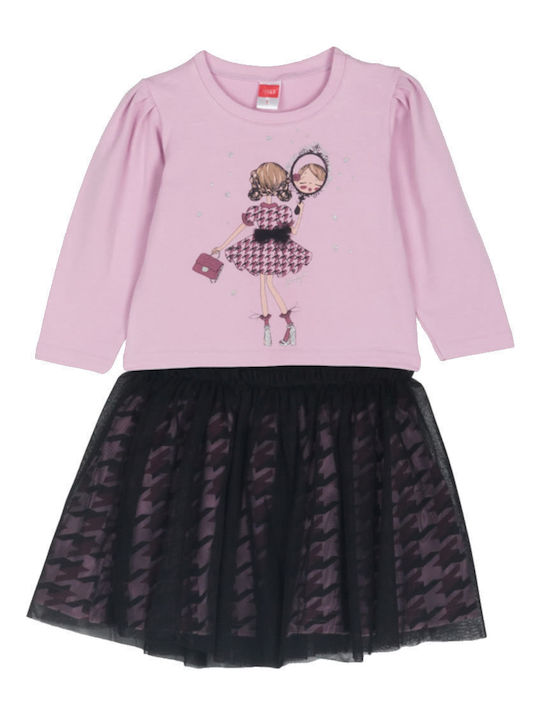 Joyce Kids Set with Skirt Winter 2pcs Lilac