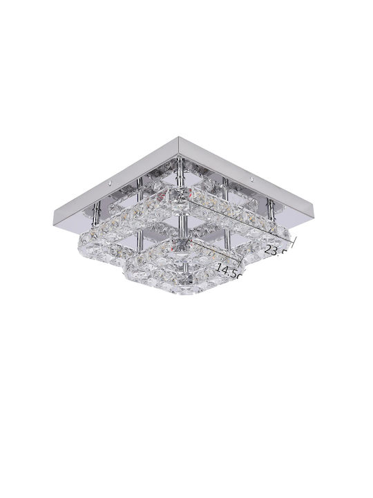 Lustră Lampă de tavan cu cristale Led Iluminare design modern pătrat 3mf2 alb cald