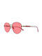 Guess Damen Sonnenbrille mit Gold Metall Gestell und Rosa Linse