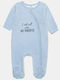 Alouette Tender Comforts Baby Bodysuit Long-Sleeved Velvet Light Blue