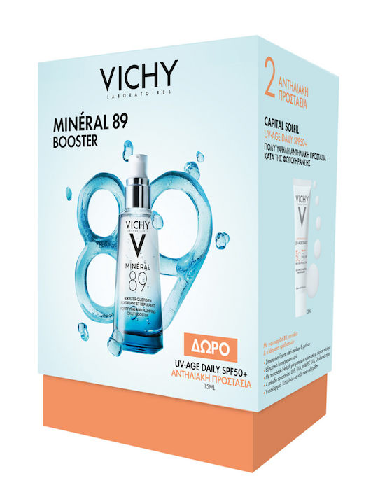 Vichy Mineral 89 Booster Skin Care Set for Moisturizing & Αnti-ageing 2pcs