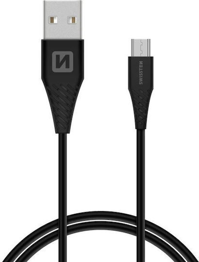 Swissten Cablu Micro USB Tip Regular USB 2.0 Negru 1.5m 71504303 1 Bucată