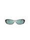 Fendissime Men's Sunglasses with Black Plastic Frame and Green Lens F616-313