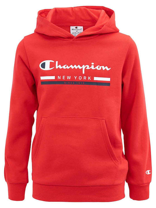 Champion Kids Sweatshirt with Hood and Pockets Red