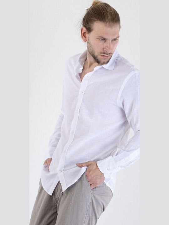Free Wear Linen Shirt White