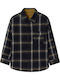Kids Checked Shirt Long Sleeve navy blue