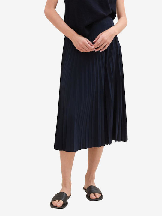 Tom Tailor Pleated Skirt in Blue color