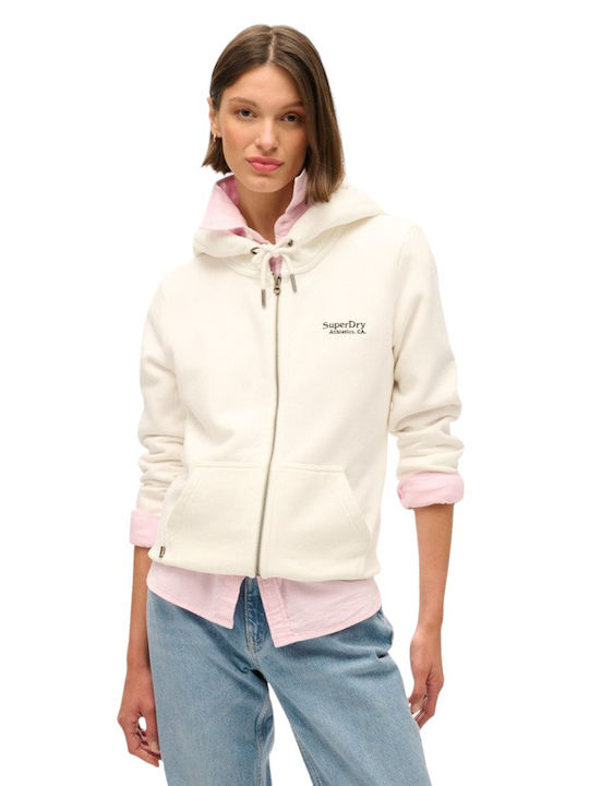 Women's Sweatshirt Jacket Hooded White
