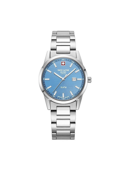 Swiss Alpine Military by Grovana Watch with Silver Metal Bracelet