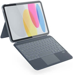 Husă tastatură Epico pentru Apple iPad 10.9" 2022 Qwerty Gri