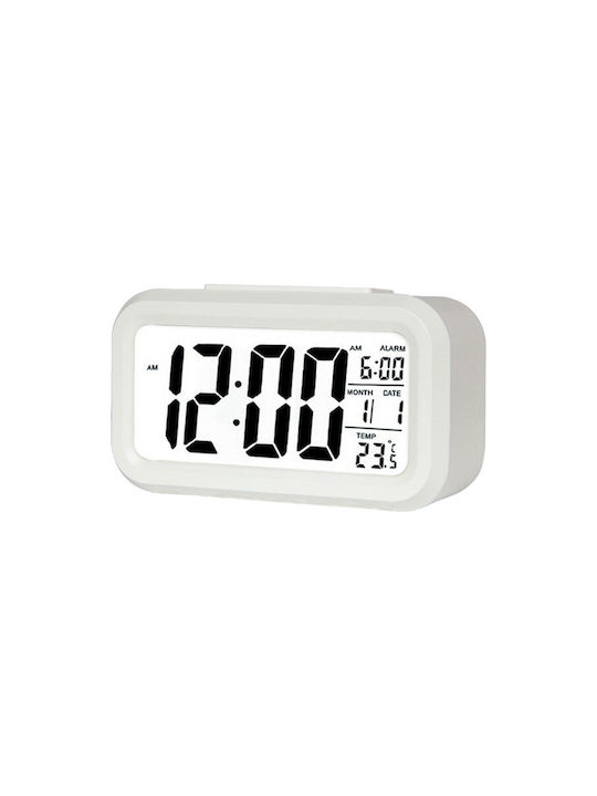 Tabletop Digital Clock with Alarm White 066197