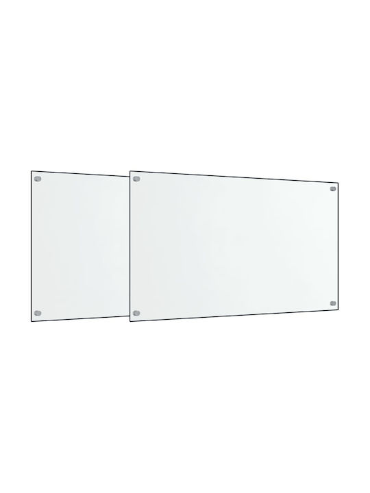 vidaXL Rectangular Back Made of Glass in Transparent Color 70x50cm 3315790 2 Pieces