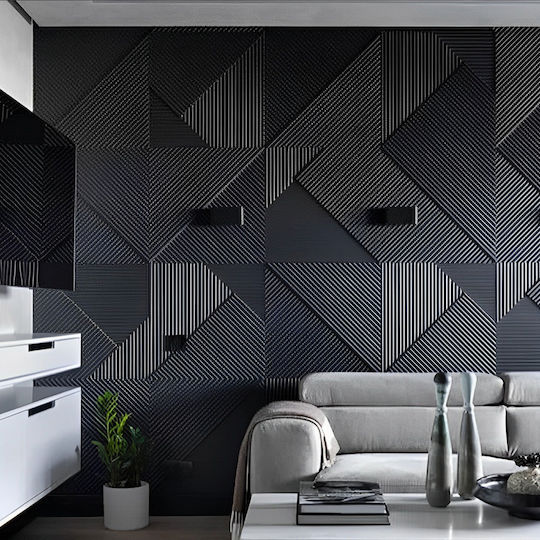 Panouri Decorative 3D Din PVC Wa0048pcs Triunghiuri Albe 50x50cm