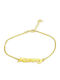 Goldsmith Women's Bracelet with Mum Design in Silver Gold Plated 22cm