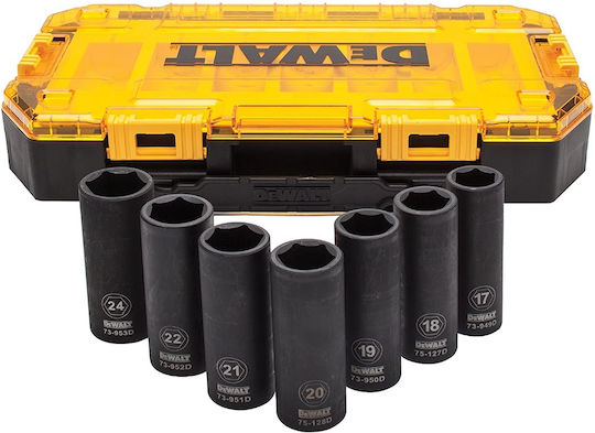 DEWALT Καρυδάκια Αέρος Εξάγωνα με Καρέ Υποδοχής 1/2" Σετ 7τμχ