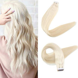 Remy Hair Αυτοκόλλητο Extension με Φυσική Τρίχα Ρεμί σε Ξανθό Πλατινέ Χρώμα 60 65cm 4τμχ Remy Hair Αυτοκόλλητο Extension με Φυσική Τρίχα Ρεμί σε Ξανθό Πλατινέ Χρώμα 60 65cm 4τμχ