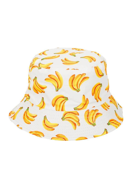 Paperinos Kids' Hat Bucket Fabric White Banana Print