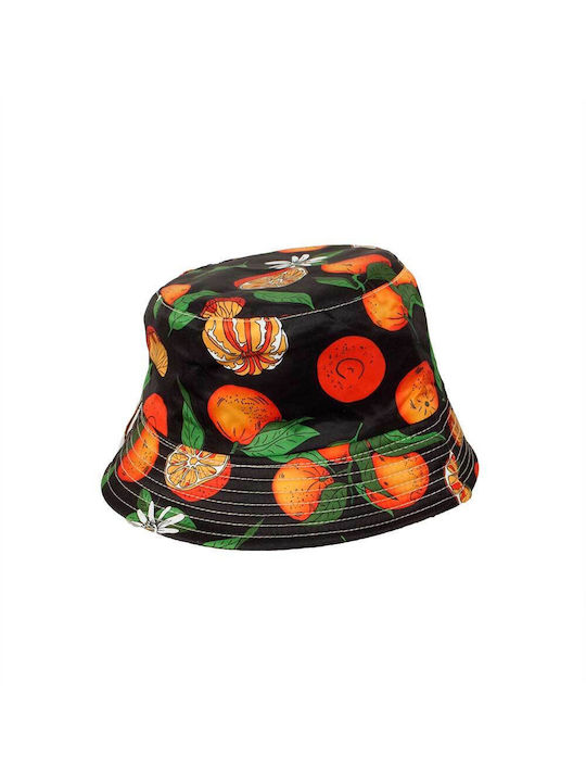 Paperinos Kids' Hat Bucket Fabric Black Orange Print