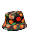 Paperinos Kids' Hat Bucket Fabric Black Orange Print