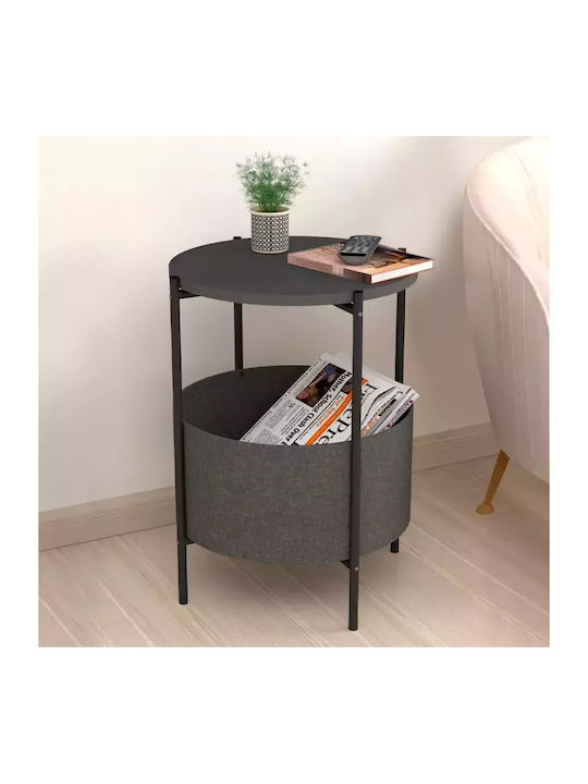 Round Side Table Gray L43xW43xH60cm