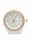 PS Silver Women's Watch with White Rubber Strap