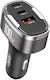 XO CC61 Φορτιστής Αυτοκινήτου 100W 3A με Θύρες: 1xUSB 2xType-C μαζί με Καλώδιο Lightning Μαύρο Χρώμα