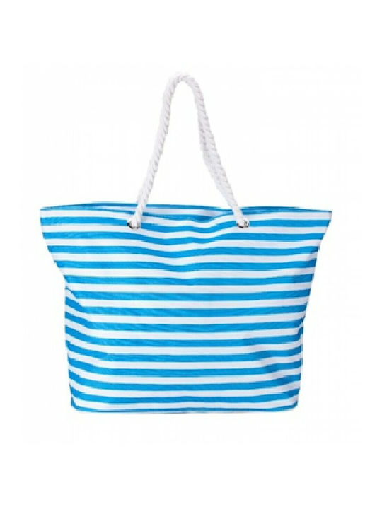 Beach Bag Light Blue with Stripes