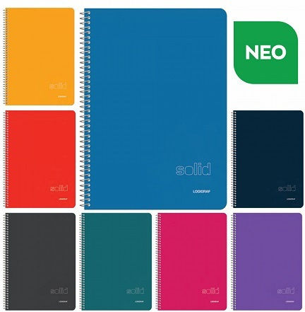 Logigraf Spiral Notebook Ruled A4 150 Sheets 5 Subjects Solid 1pcs (Μiscellaneous colours)