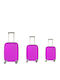Hard Purple Suitcases With 4 Wheels Set Of 3 Pieces