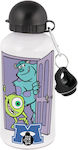 Koupakoupa Monster Inc Kinder Trinkflasche Thermos Aluminium mit Strohhalm Weiß 500ml