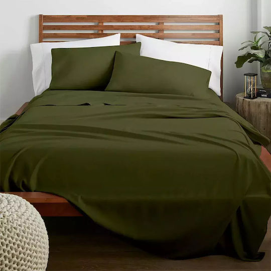 Lino Home Claro Pillowcase Set with Envelope Cover Khaki 50x70cm.