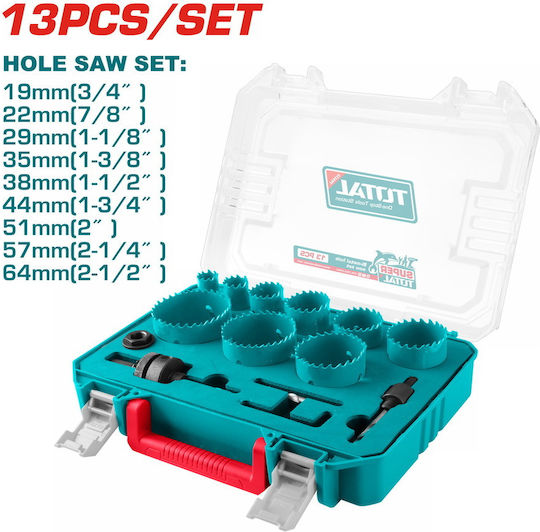 Total Diamond Hole Saw Set HSS for Metal and Plastic 1500gr