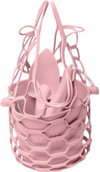 Scrunch Beach Bucket made of Silicone Pink