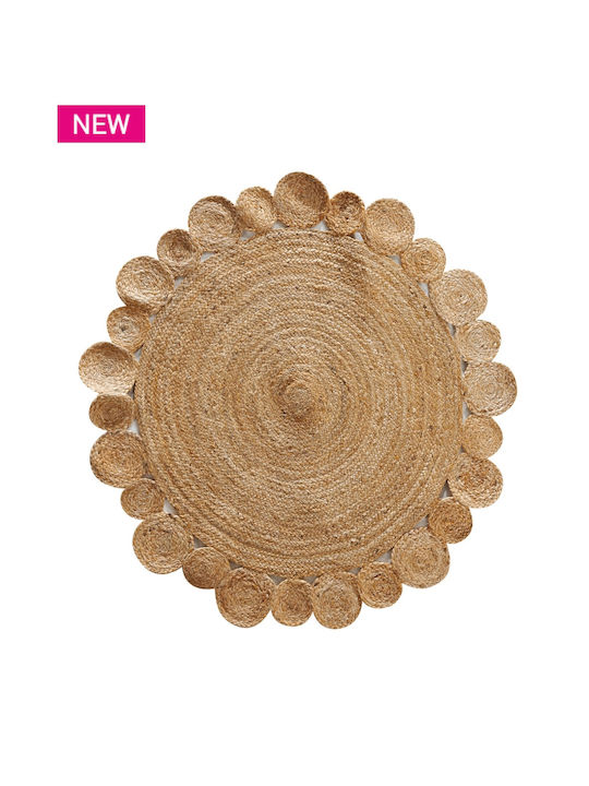 Kentia Yute Rug Round Beige