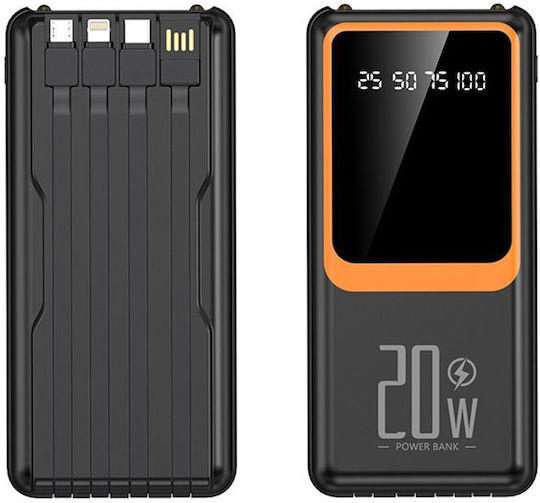 S113 Power Bank 10000mAh 20W με Θύρα USB-A και Θύρα USB-C Μαύρο