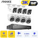 Annke Σύστημα Παρακολούθησης Dw81kd 8 Καμερών CCTV 5MP με Καταγραφικό DVR