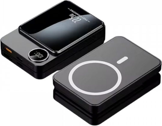 S111 MagSafe Power Bank 10000mAh 15W cu Port USB-A și Port USB-C Negru