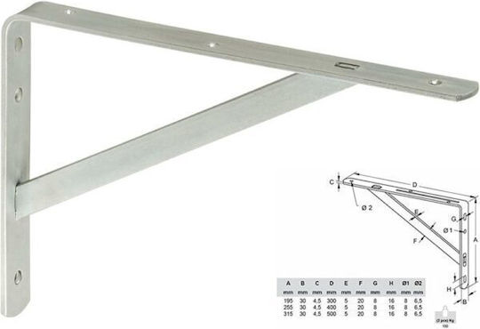 Bolis Italia Eckregal Verzinkt in Weiß Farbe 315x500mm 1Stück 2043.50