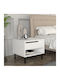 Suzy Bedside Table Wooden White 50x45x41.6cm