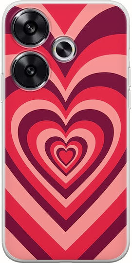 Husă flexibilă din silicon transparent Latte Love Red pentru Xiaomi Poco F6 5G