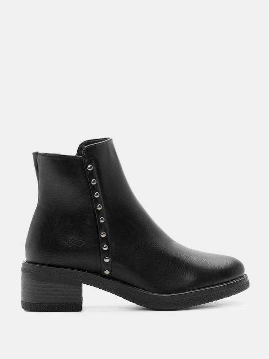 Verzierte Nieten Stiefeletten 4298301-schwarz