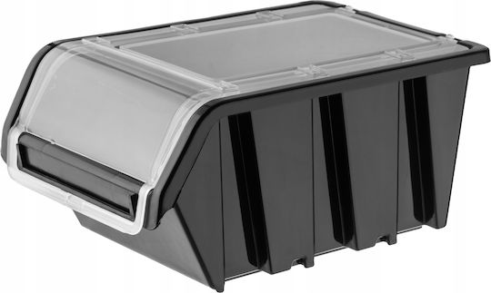 Kadax Plastic Cutie de Depozitare cu Capac Negru 49x29.8x21cm 1buc