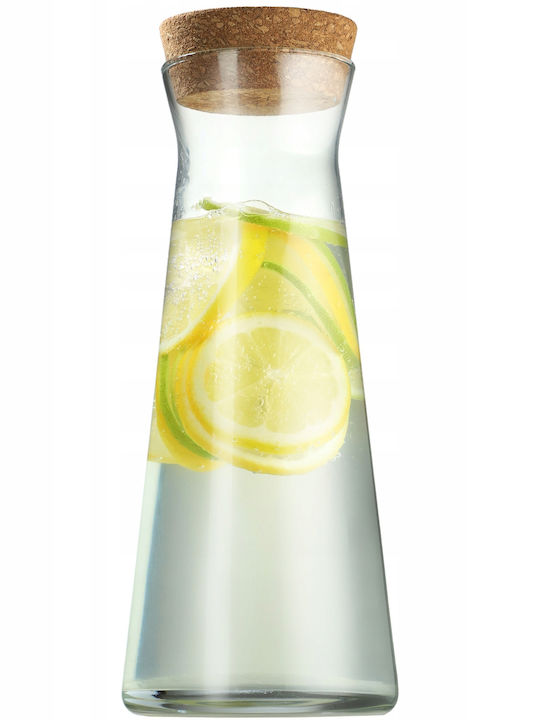 Kadax Glas Karaffe zum Servieren Wein 26.5cm mit Verschluss Transparent 1000ml 1Stück