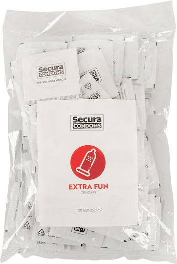 Secura Презервативи Extra Fun 100 бр 52 мм с релеф