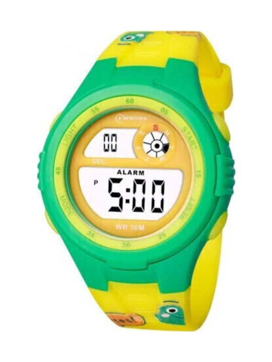 Ceas digital pentru copii Mingrui Mr2117lk model broască țestoasă, dată, lumină de fundal, rezistent la apă 30 de metri, verde