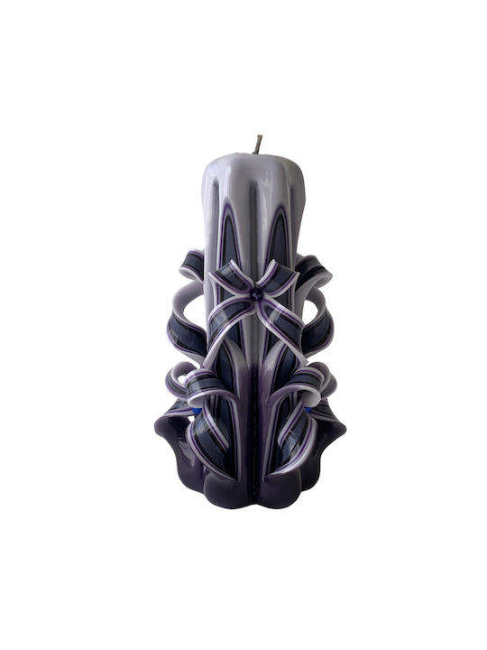 Decorative Candle white - purple 1pcs