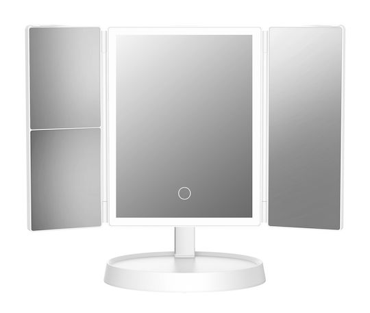 Home Use Καθρέπτης Μακιγιάζ Επιτραπέζιος με Φως Zoom x3 37x37cm Λευκός