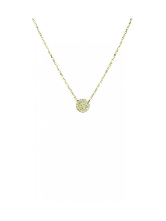 Gold Necklace 9k Rose Pendant Zircon