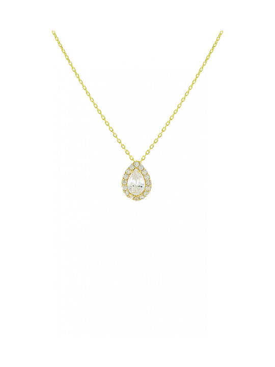 14 Karat Gold Rose Tear Necklace