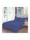 Casa Colori Σετ Σεντόνια Διπλά με Λάστιχο 140x200+30εκ. Blue (4τμχ)
